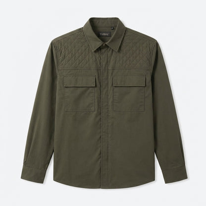 Vrwtleang™ Arden Men’s Quilted-Panel Overshirt — Lightweight Casual Shirt Jacket With Utility Pockets