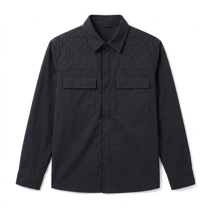 Vrwtleang™ Arden Men’s Quilted-Panel Overshirt — Lightweight Casual Shirt Jacket With Utility Pockets