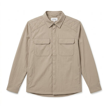 Vrwtleang™ Arden Men’s Quilted-Panel Overshirt — Lightweight Casual Shirt Jacket With Utility Pockets