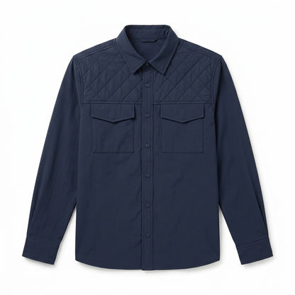 Vrwtleang™ Arden Men’s Quilted-Panel Overshirt — Lightweight Casual Shirt Jacket With Utility Pockets