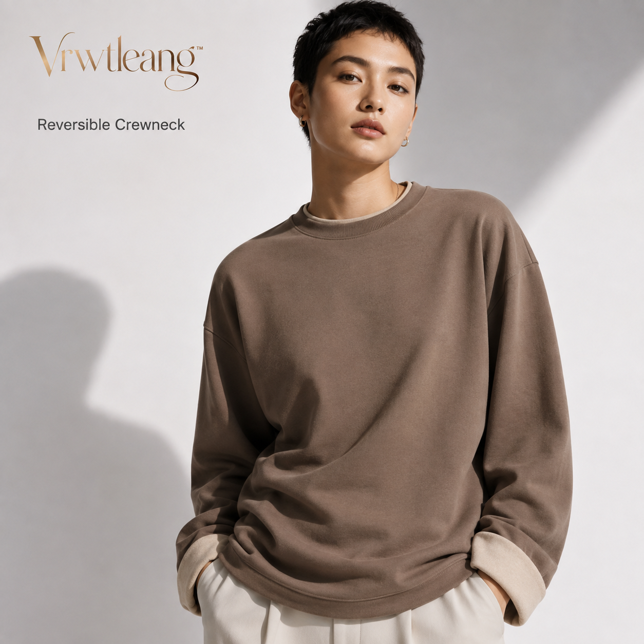 Vrwtleang™ Orison Reversible Unisex Sweatshirt — Two-Way Premium Crewneck Casual Pullover